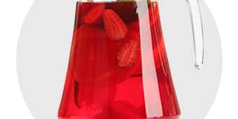 Glass jar of red sangria for beverages