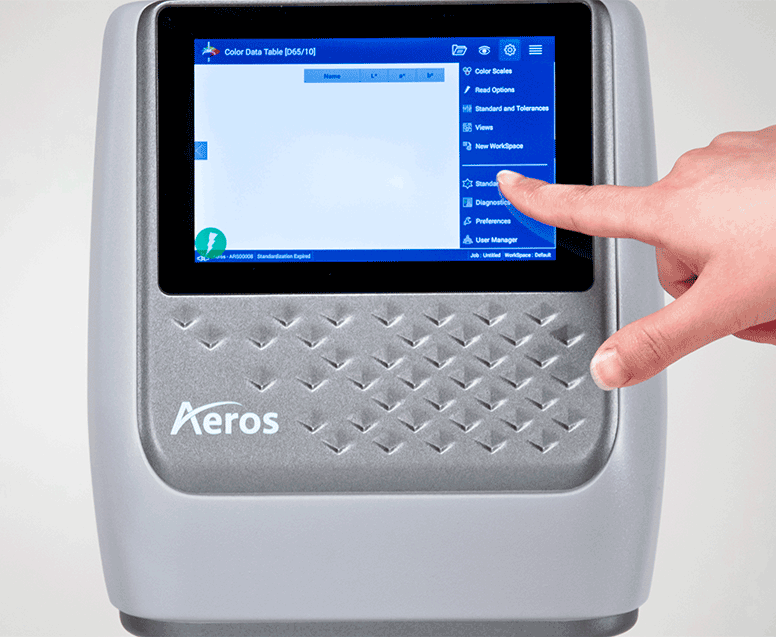 Standardization configuration for Aeros spectrophotometer