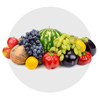 A variety of fruits and vegetables for food