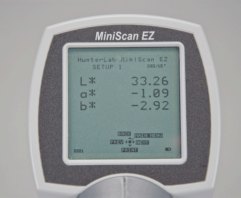 Dữ liệu hiển thị màn hình lớn của máy quang phổ MiniScan EZ